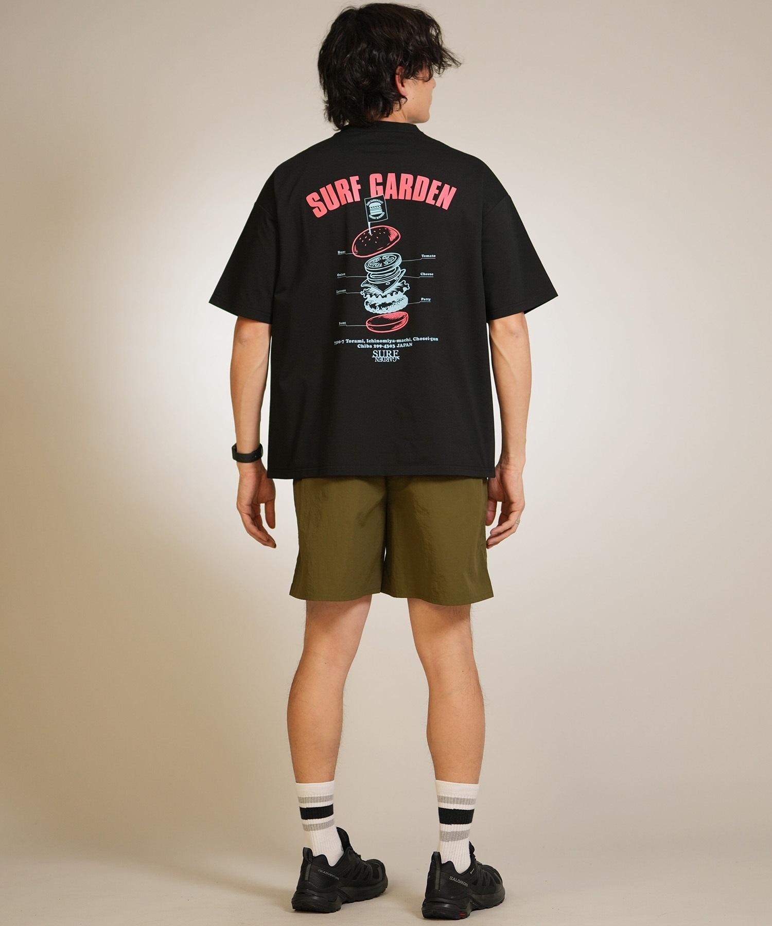 Reebok リーボック 水着 海パン トランクス サーフパンツ メンズ ボードショーツ 水陸両用 UVカット 422708C ムラサキスポーツ限定(BK-M)