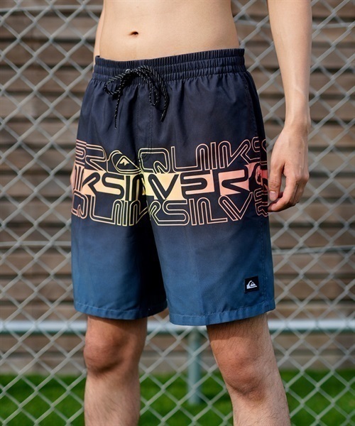 QUIKSILVER クイックシルバー EQYJV04006 メンズ トランクス 水着 ボードショーツ ブランドロゴ ゴムウエスト ストレッチ KX1 D15(BKOR-S)