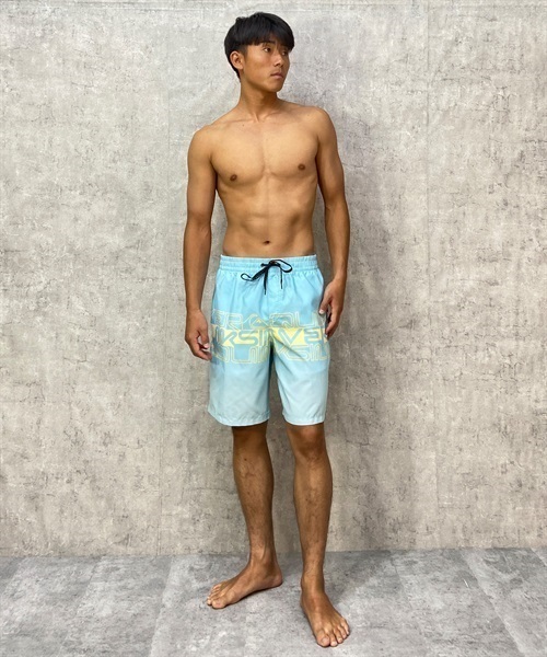 QUIKSILVER クイックシルバー EQYJV04006 メンズ トランクス 水着 ボードショーツ ブランドロゴ ゴムウエスト ストレッチ KX1 D15(BKOR-S)