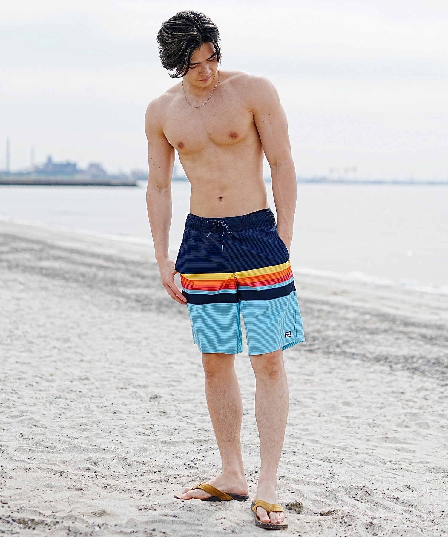 【クーポン対象】BILLABONG ビラボン ALLDAY STRIPE TRUNKS メンズ ボードショーツ サーフトランクス ゴムトランクス 水着 BE011-402(BLU-M)