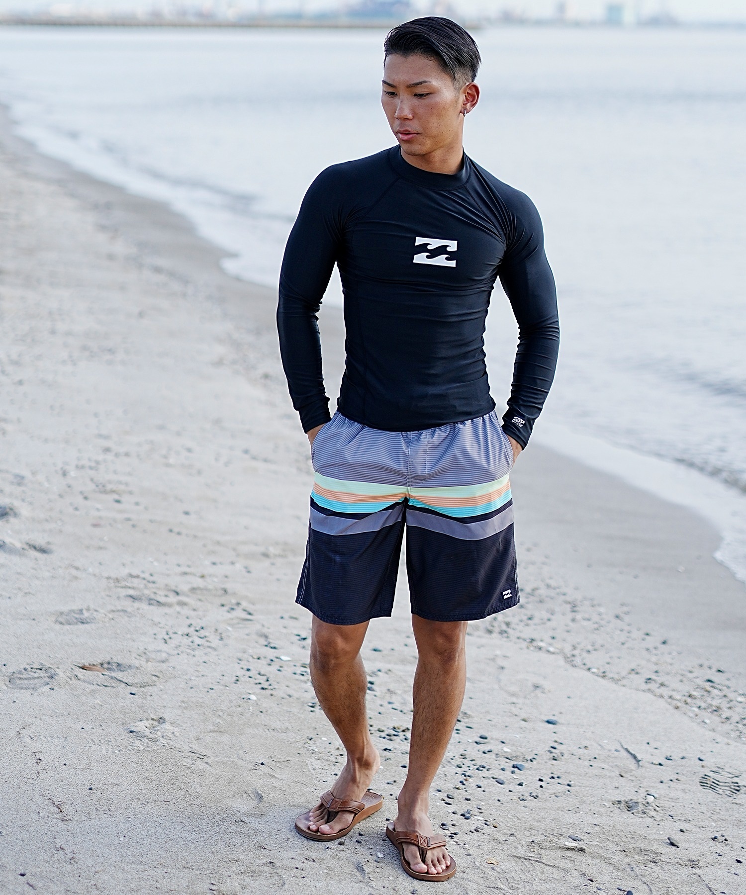 BILLABONG ビラボン ALLDAY STRIPE TRUNKS メンズ ボードショーツ サーフトランクス ゴムトランクス 水着 BE011-402(BLU-M)