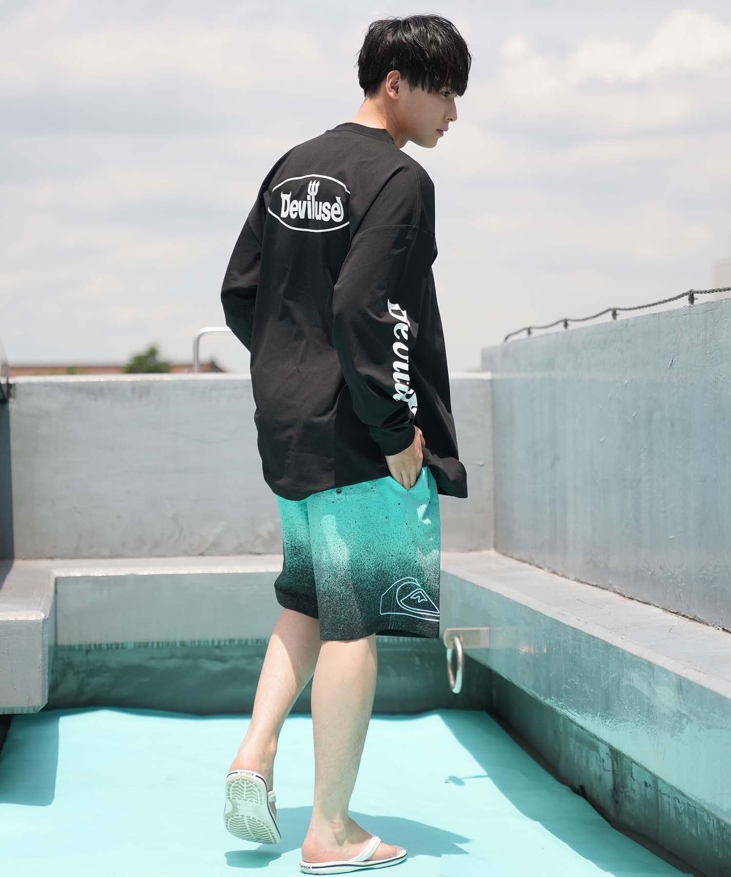 Quiksilver 地形図柄ジャケット ボトム2セット