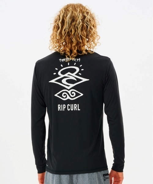 RIPCURL リップカール 12DMRV メンズ ラッシュガード 長袖 UVカット 水陸両用 ユーティリティ ラッシュTシャツ 速乾 KX1 D23(BK-M)