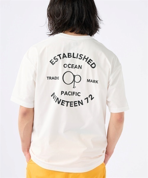 OP オーシャンパシフィック 513474 メンズ ラッシュガード 半袖 UVカット バックプリント 水陸両用 ユーティリティ KX1  E5｜ムラサキスポーツオンラインショップ 通販