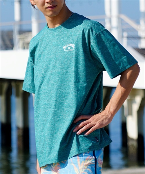 BILLABONG ビラボン BD011-856 メンズ ラッシュガード 半袖 UVカット 水陸両用 ユーティリティ ラッシュTシャツ 吸水速乾 KX1 D23(BKWT-M)