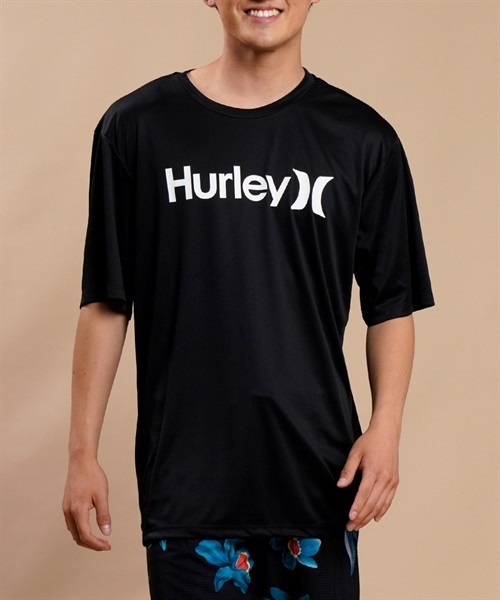 Hurley ハーレー  メンズ ラッシュガード 半袖 UVカット 水陸両用 ユーティリティ ラッシュTシャツ 吸水速乾 MRG2310032(BK-S)