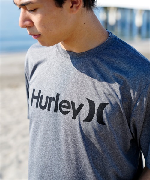 Hurley ハーレー  メンズ ラッシュガード 半袖 UVカット 水陸両用 ユーティリティ ラッシュTシャツ 吸水速乾 MRG2310032(GY-S)