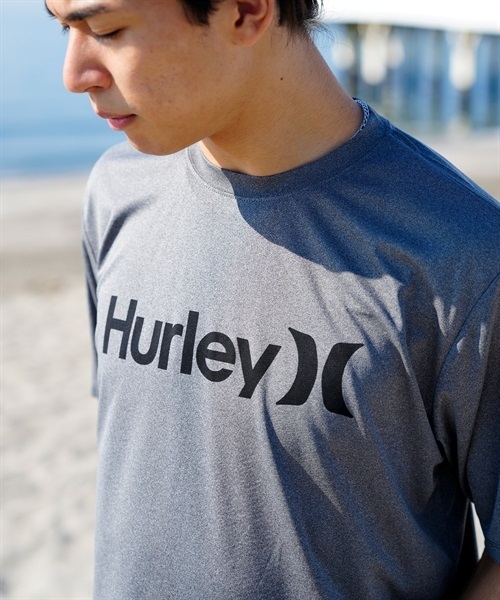 Hurley ハーレー  メンズ ラッシュガード 半袖 UVカット 水陸両用 ユーティリティ ラッシュTシャツ 吸水速乾 MRG2310032(BK-S)