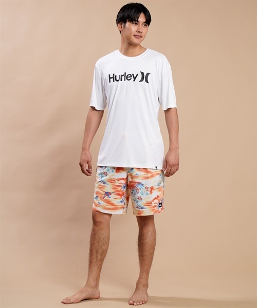 Hurley ハーレー  メンズ ラッシュガード 半袖 UVカット 水陸両用 ユーティリティ ラッシュTシャツ 吸水速乾 MRG2310032(BK-S)