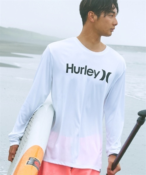 Hurley ハーレー メンズ ラッシュガード 長袖 UVカット 水陸両用 ユーティリティ ラッシュTシャツ 吸水速乾  MRG2310033(WT-S)