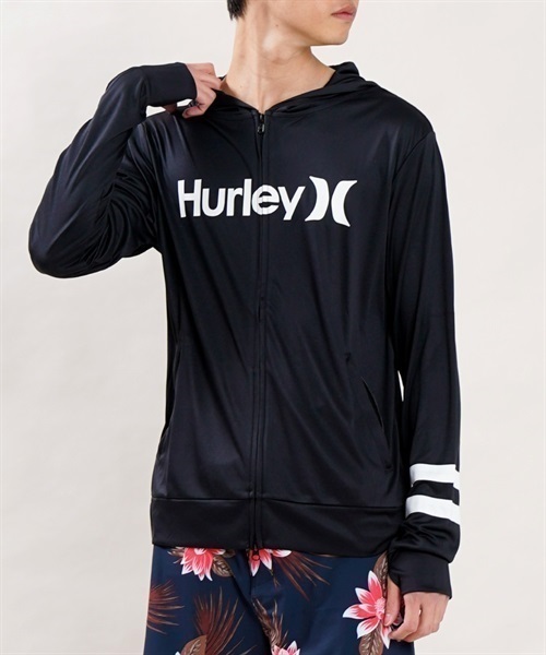 【マトメガイ対象】Hurley ハーレー MRG2310036 メンズ ラッシュガード 長袖 ジップアップパーカー UVカット 水陸両用 ユーティリティ KX1 E5(WT-S)