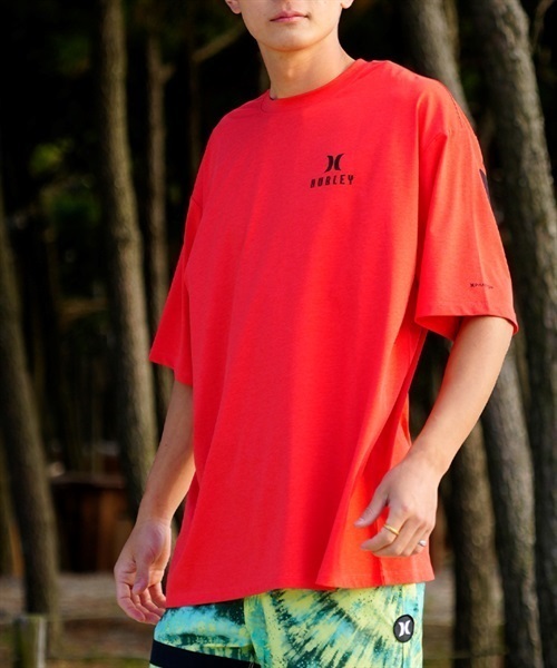 Hurley ハーレー MSS2310029 メンズ ラッシュガード 半袖 UVカット 水陸両用 ユーティリティ ラッシュTシャツ 吸水速乾 KX1 D23(OR-M)