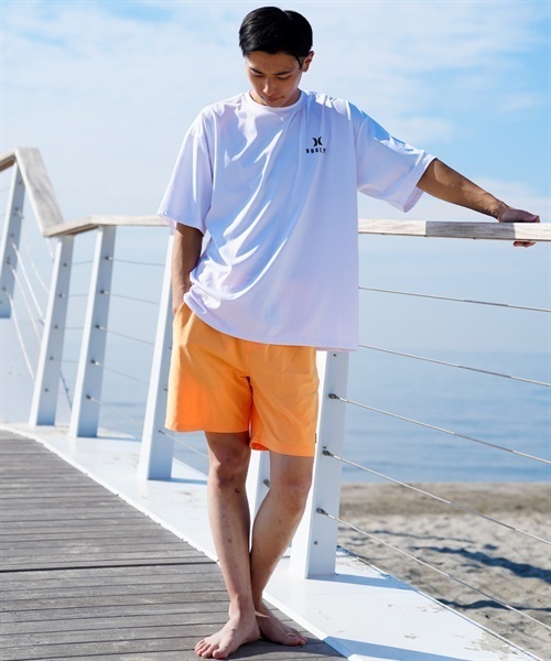 Hurley ハーレー MSS2310029 メンズ ラッシュガード 半袖 UVカット 水陸両用 ユーティリティ ラッシュTシャツ 吸水速乾 KX1 D23(OR-M)