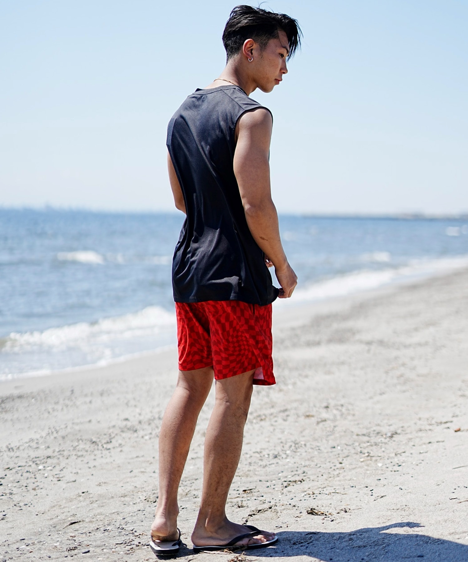 Hurley ハーレー メンズ ラッシュガード ノースリーブ マッスルタンク ワンポイント UVカット 吸水速乾 MRG2310034(BLK-S)