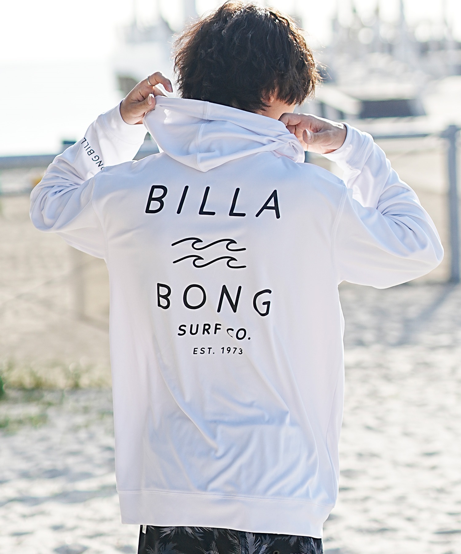 【クーポン対象】BILLABONG ビラボン メンズ 長袖 ラッシュガード ジップアップ パーカー UVカット BE011-855(WHT-S)