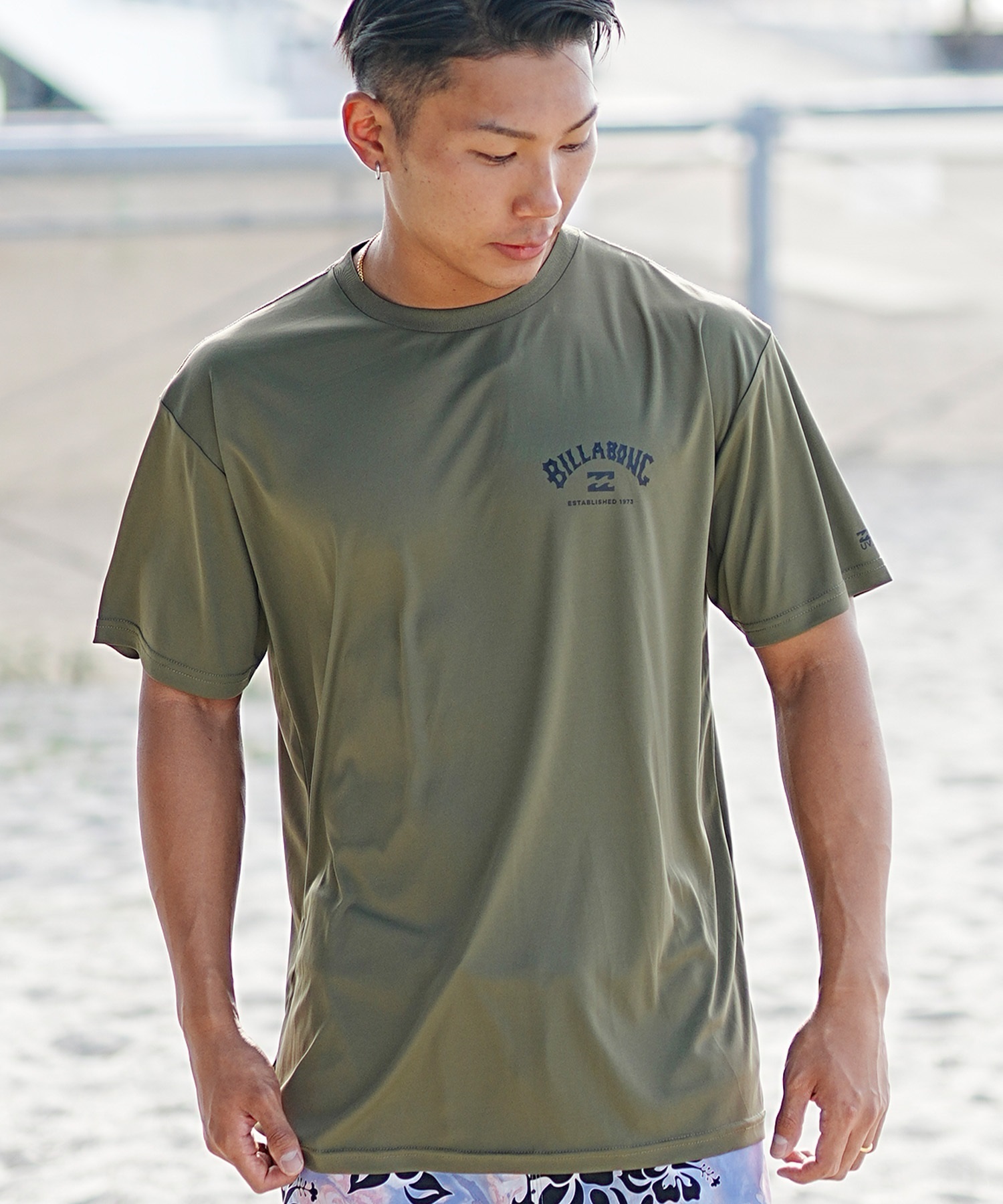 【クーポン対象】BILLABONG ビラボン メンズ 半袖 ラッシュガード Tシャツ バックプリント ユーティリティ 水陸両用 UVカット BE011-856(BLK-M)