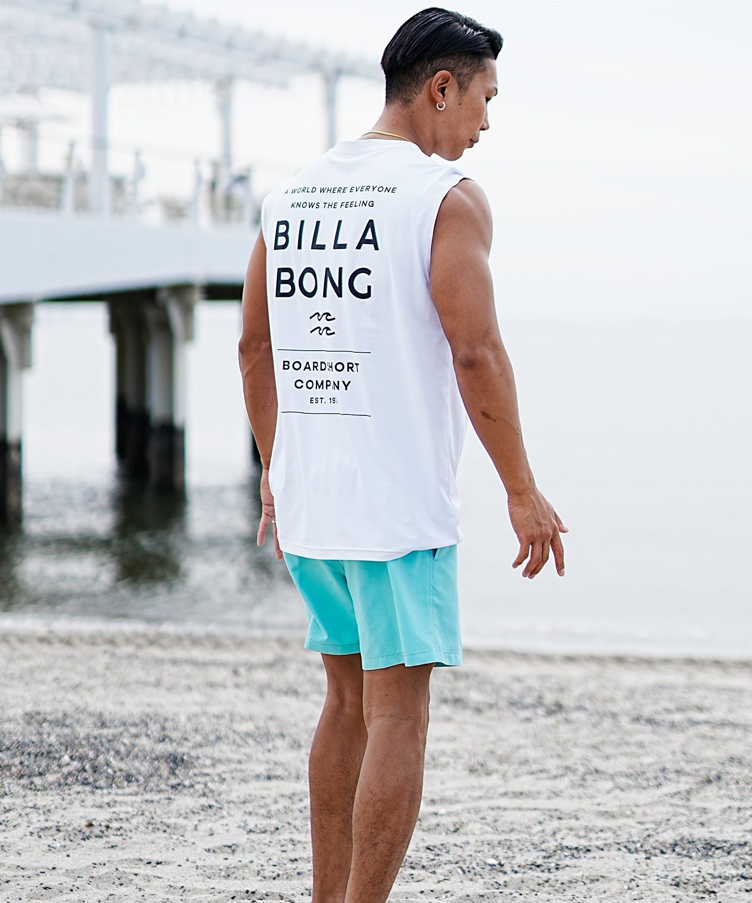 【クーポン対象】BILLABONG ビラボン メンズ ノースリーブ ラッシュガード タンクトップ バックプリント ユーティリティ 水陸両用 UVカット BE011-869(BLK-M)