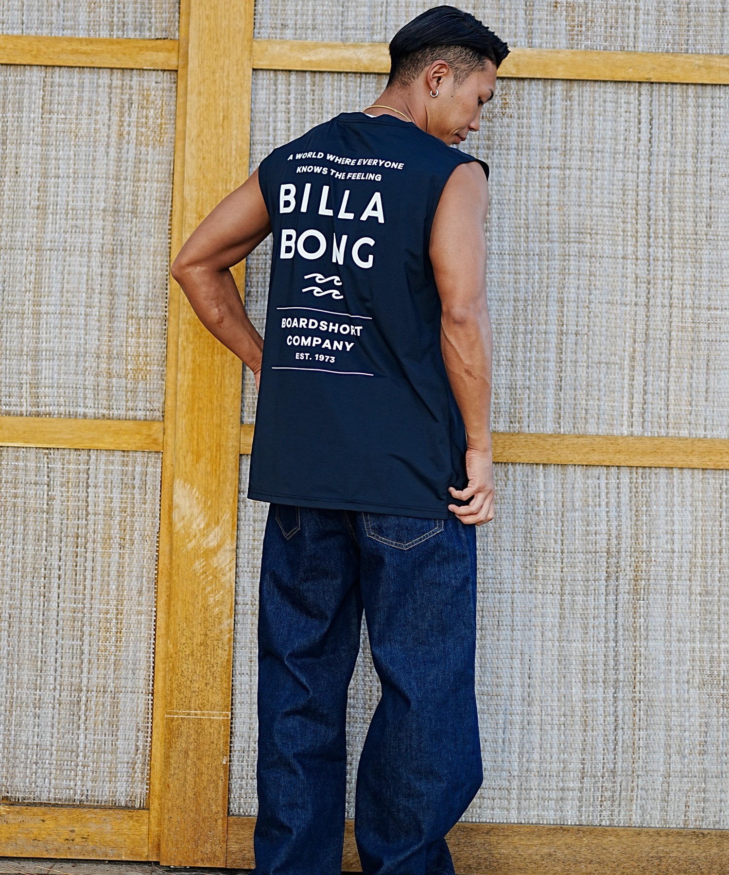 【クーポン対象】BILLABONG ビラボン メンズ ノースリーブ ラッシュガード タンクトップ バックプリント ユーティリティ 水陸両用 UVカット BE011-869(WHT-M)