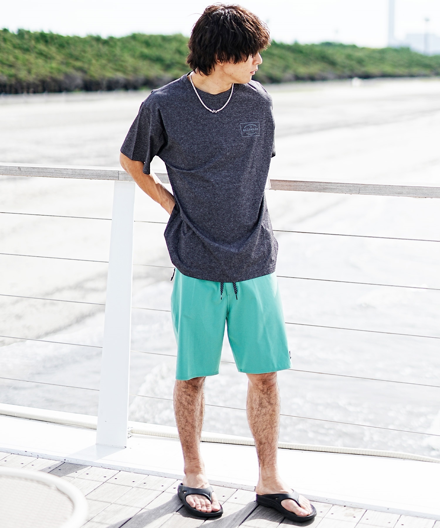 BILLABONG ビラボン メンズ 半袖ラッシュガード ユーティリティ 水陸両用 UVケア BE011-858(BKH-M)