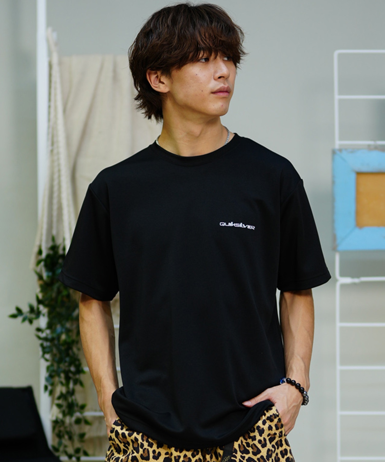 QUIKSILVER クイックシルバー メンズ ラッシュガード Tシャツ 半袖 水着 UVカット PHOTO 24 SS QLY241629M ムラサキスポーツ限定(WHT1-M)