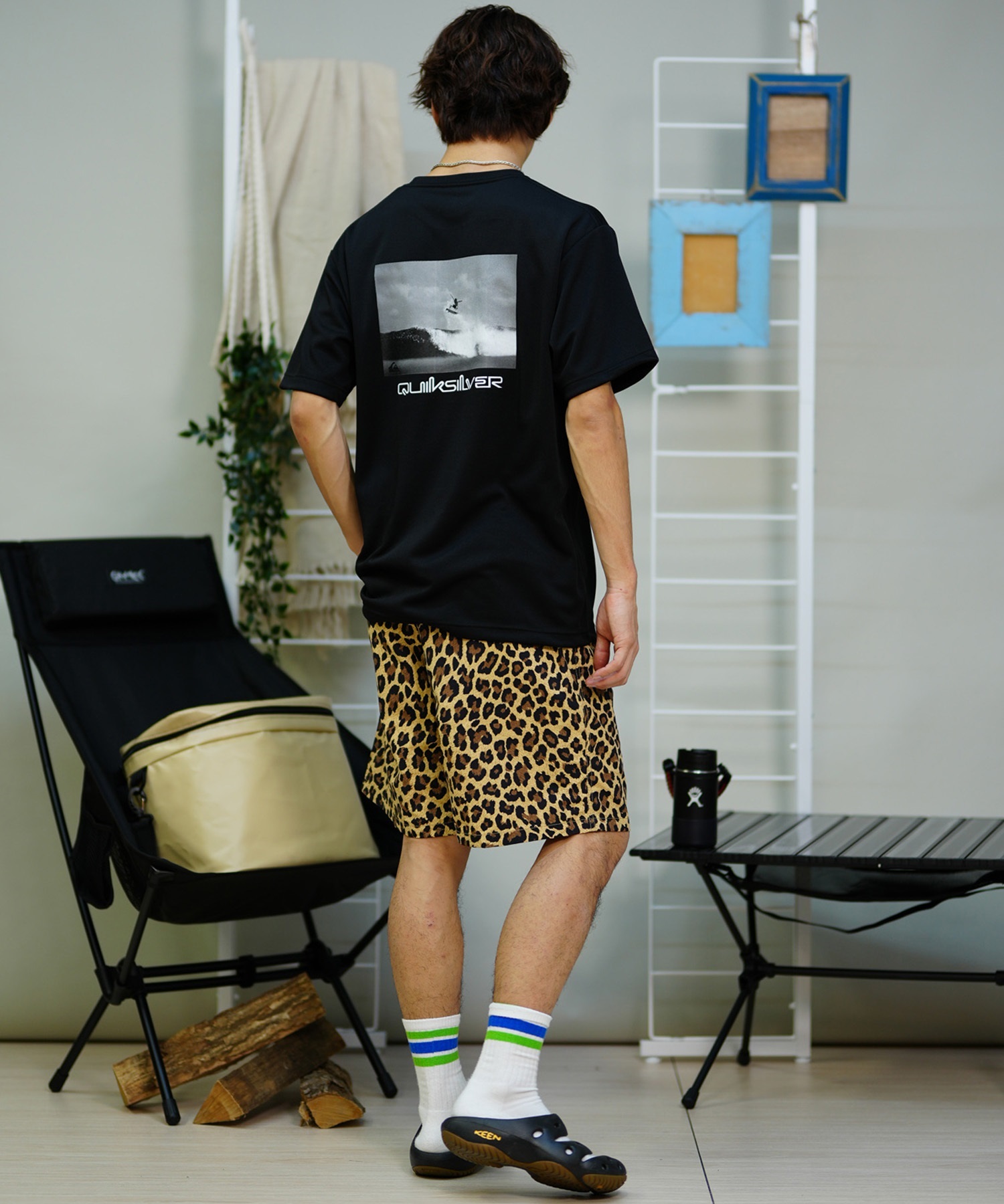 【マトメガイ対象】QUIKSILVER クイックシルバー メンズ ラッシュガード Tシャツ 半袖 水着 UVカット PHOTO 24 SS QLY241629M ムラサキスポーツ限定(WHT1-M)