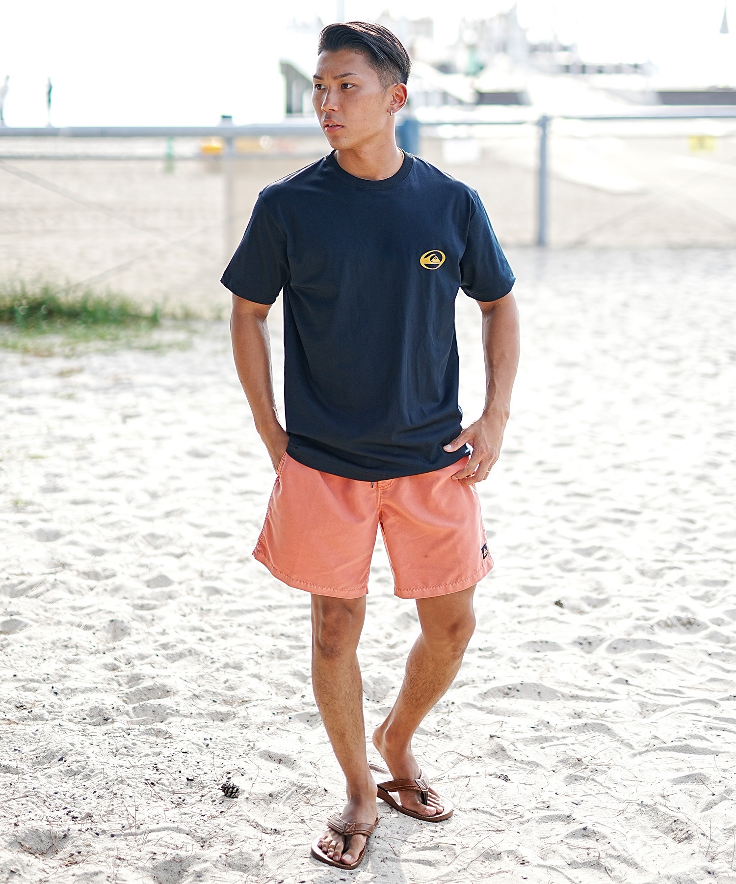 QUIKSILVER クイックシルバー メンズ ラッシュガード Tシャツ 半袖 水着 水陸両用 ユーティリティ UVカット SATURN LOGO SS QLY241009(WHT-M)