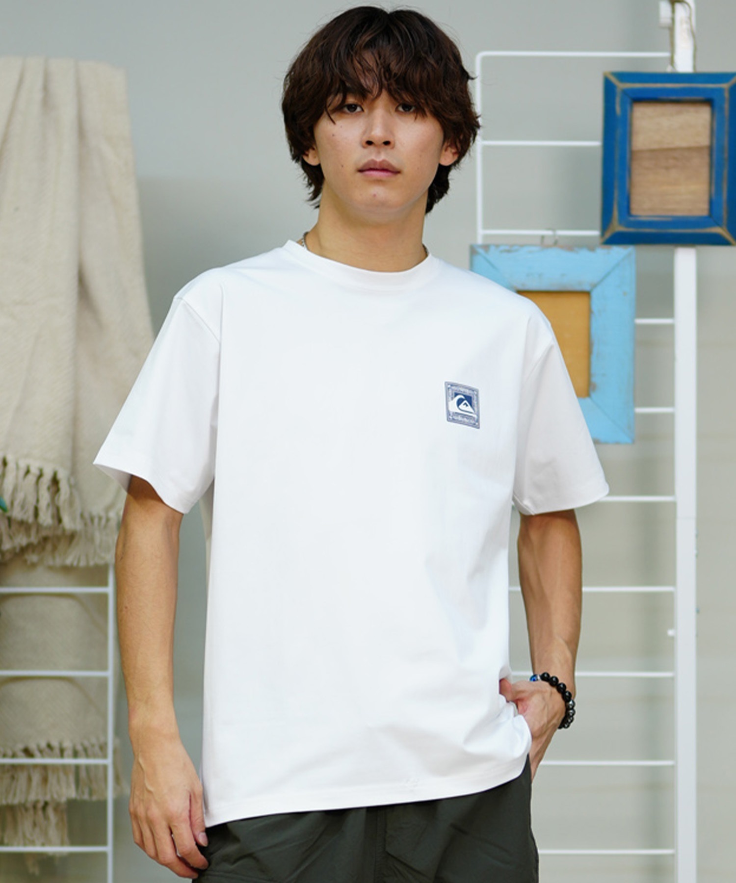 【マトメガイ対象】QUIKSILVER クイックシルバー メンズ ラッシュガード Tシャツ 半袖 水着 UVカット QLY241631M ムラサキスポーツ限定(WHT1-M)