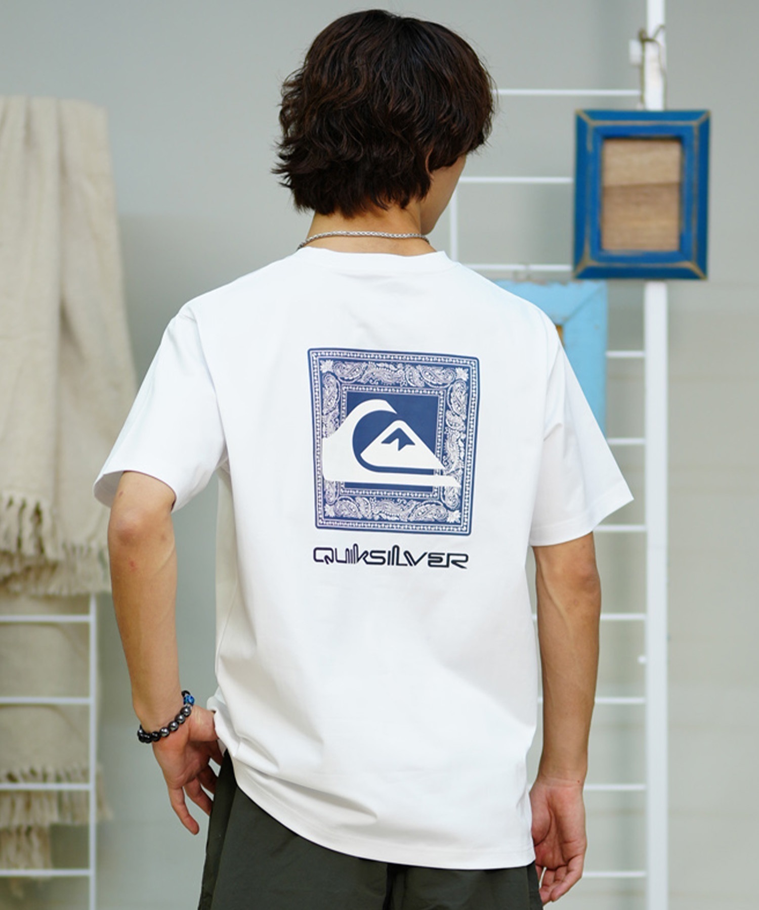 【マトメガイ対象】QUIKSILVER クイックシルバー メンズ ラッシュガード Tシャツ 半袖 水着 UVカット QLY241631M ムラサキスポーツ限定(BLK2-M)