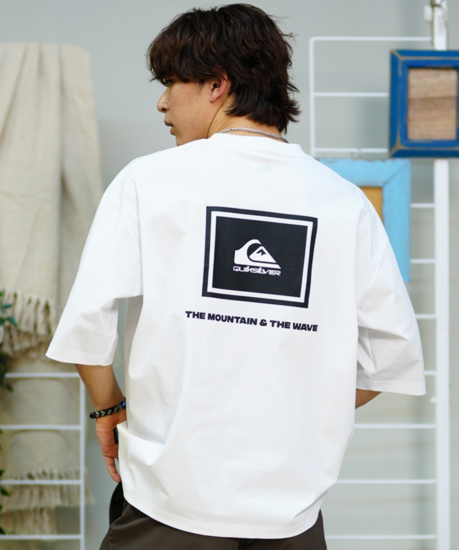 QUIKSILVER クイックシルバー メンズ ラッシュガード Tシャツ 半袖 水着 UVカット QLY241632M ムラサキスポーツ限定(WHT-M)