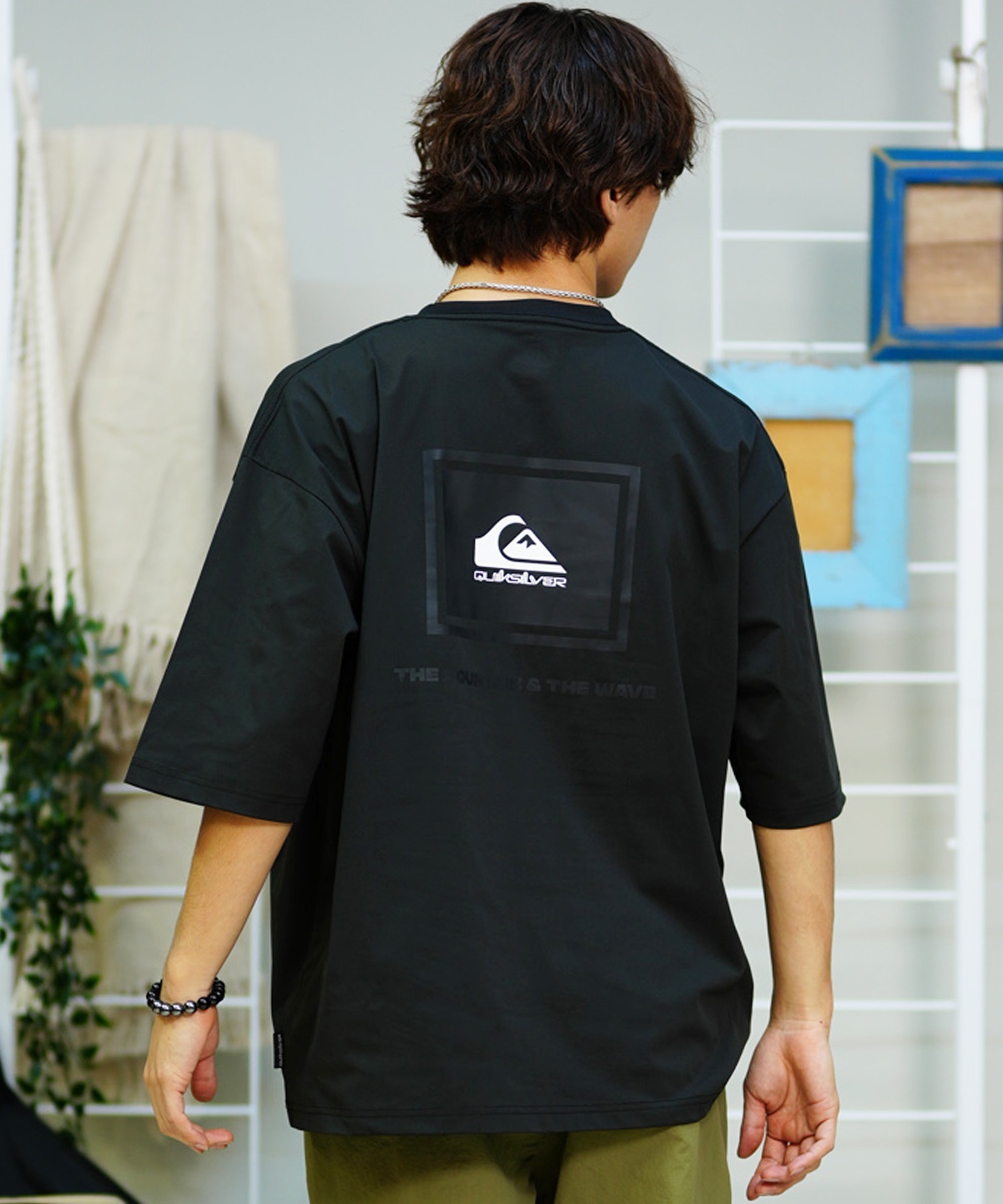 【マトメガイ対象】QUIKSILVER クイックシルバー メンズ ラッシュガード Tシャツ 半袖 水着 UVカット QLY241632M ムラサキスポーツ限定(WHT-M)