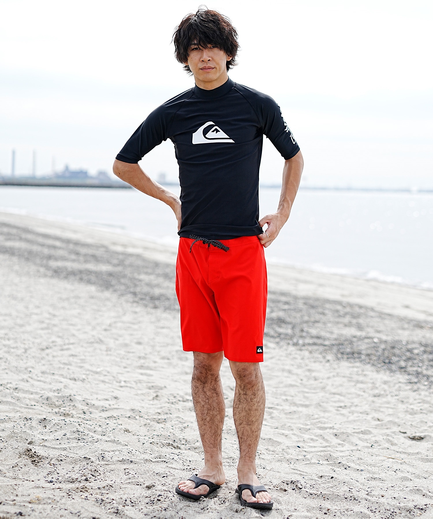 【マトメガイ対象】QUIKSILVER クイックシルバー メンズ ラッシュガード 半袖 Tシャツ 水着 UVカット ALL TIME SR QLY241022(WHT-M)