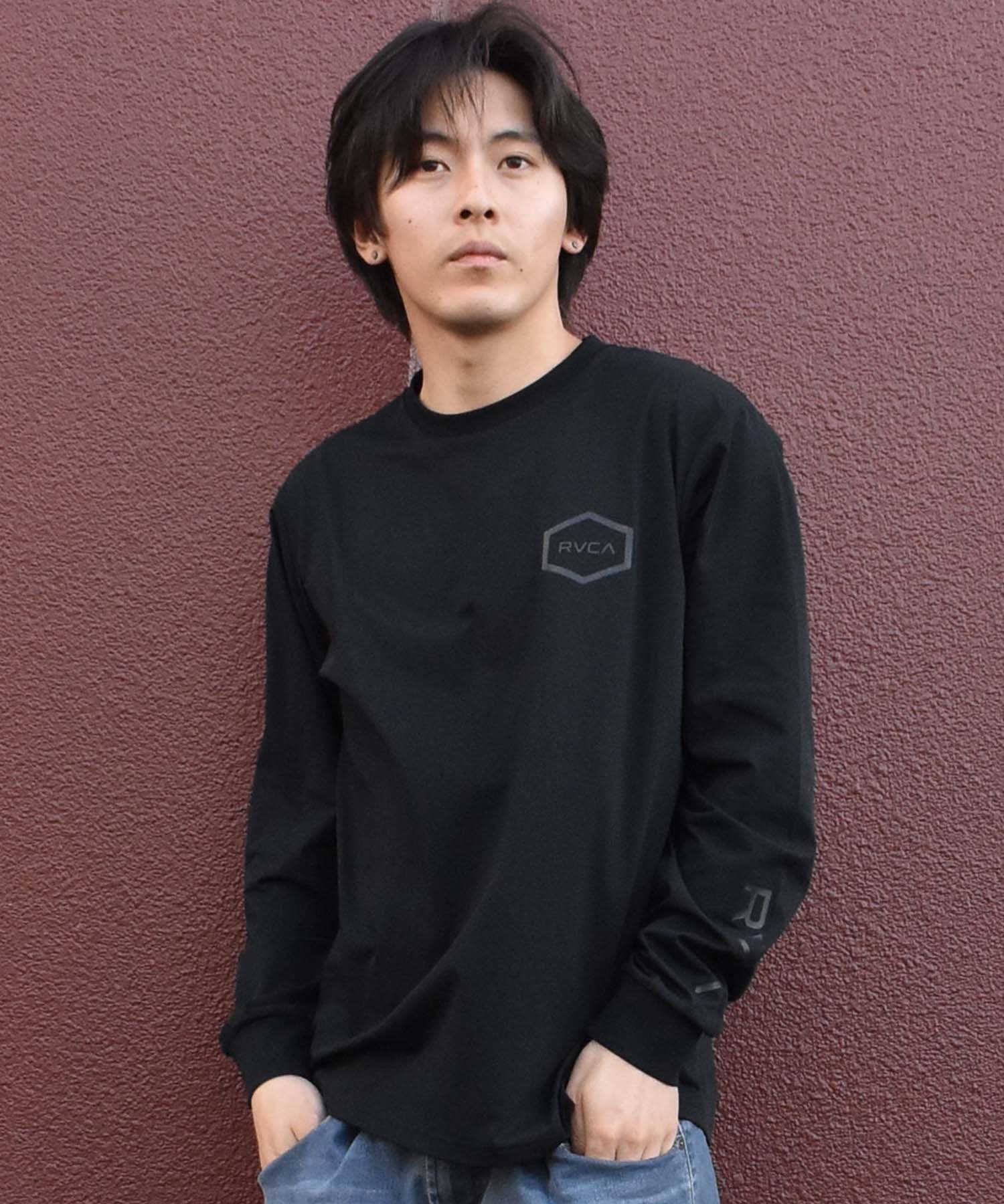 RVCA ルーカ HEX SURF LS メンズ ラッシュガード 長袖 Tシャツ ロンT 水陸両用 ユーティリティ UVカット BE041-801(BLK-S)