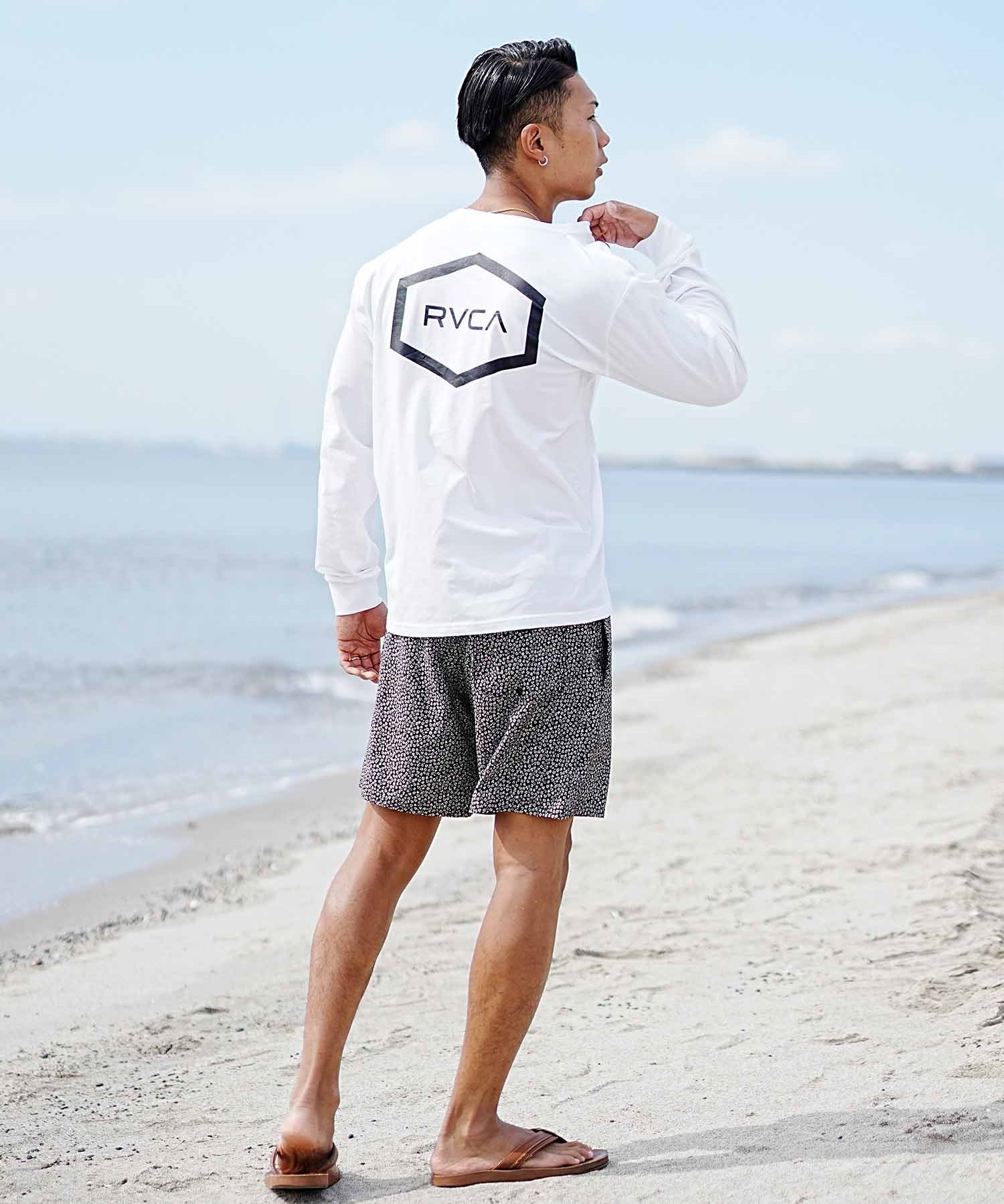 【マトメガイ対象】RVCA ルーカ HEX SURF LS メンズ ラッシュガード 長袖 Tシャツ ロンT 水陸両用 ユーティリティ UVカット BE041-801(BBL-S)