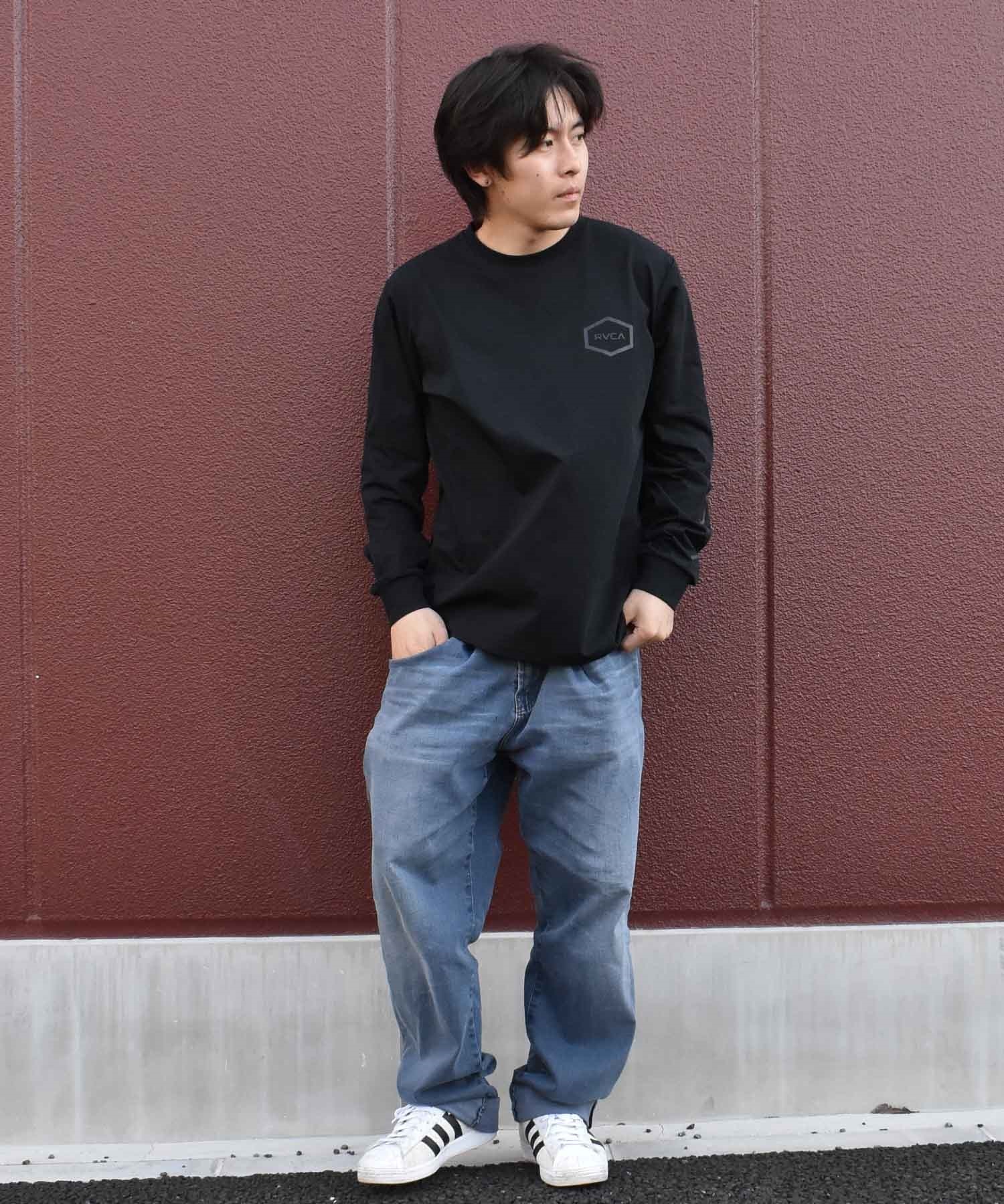 RVCA ルーカ HEX SURF LS メンズ ラッシュガード 長袖 Tシャツ ロンT 水陸両用 ユーティリティ UVカット BE041-801(BLK-S)