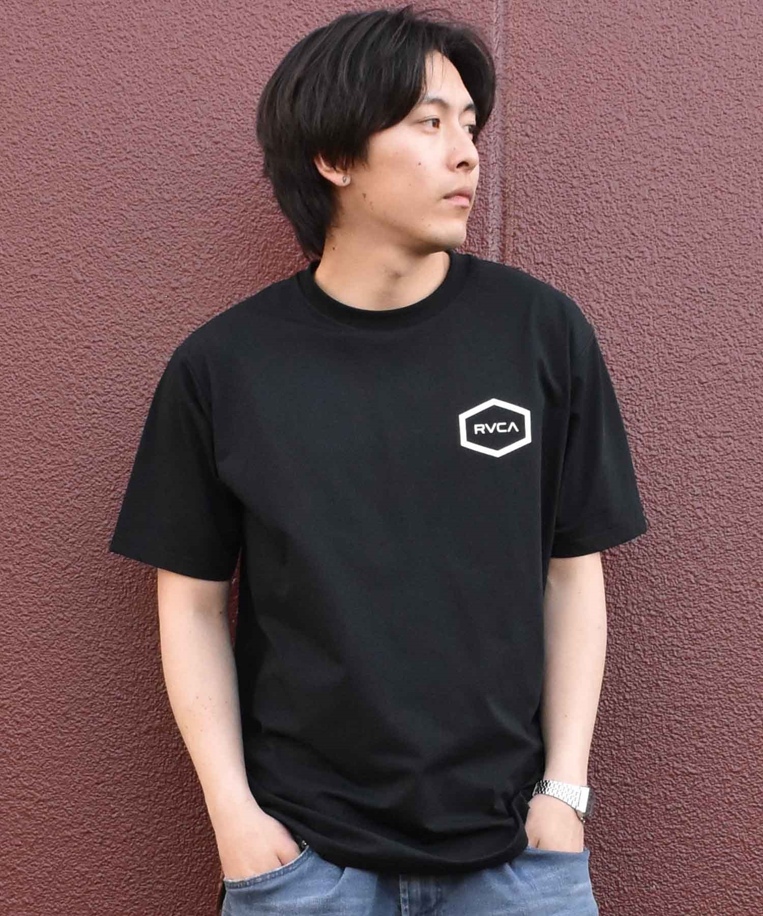 【マトメガイ対象】【ムラサキスポーツ限定】  RVCA ルーカ HEX SURF SS メンズ ラッシュガード 半袖 Tシャツ 水陸両用 ユーティリティ BE041-P81(WHT-S)