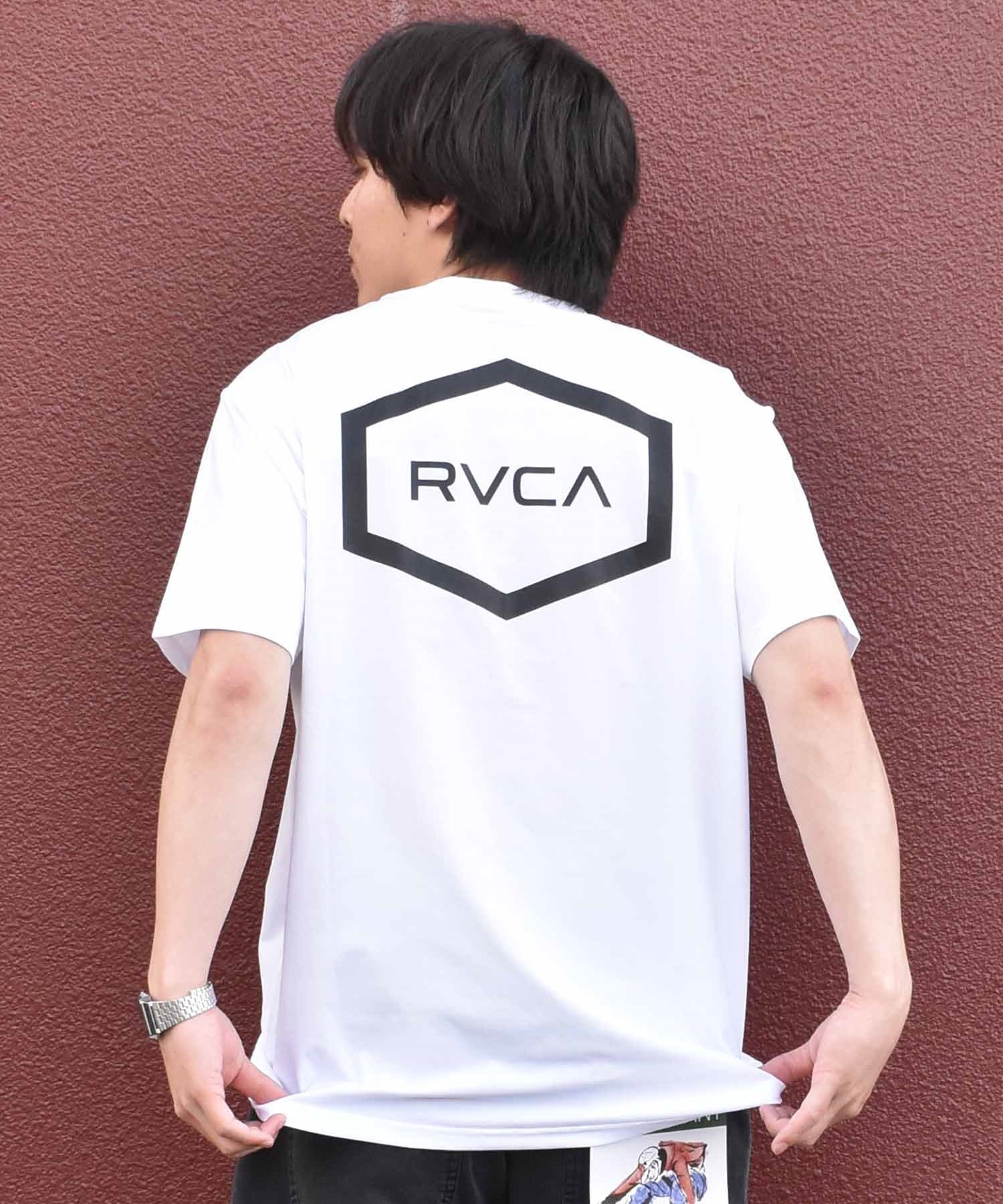 【マトメガイ対象】【ムラサキスポーツ限定】  RVCA ルーカ HEX SURF SS メンズ ラッシュガード 半袖 Tシャツ 水陸両用 ユーティリティ BE041-P81(BBL-S)