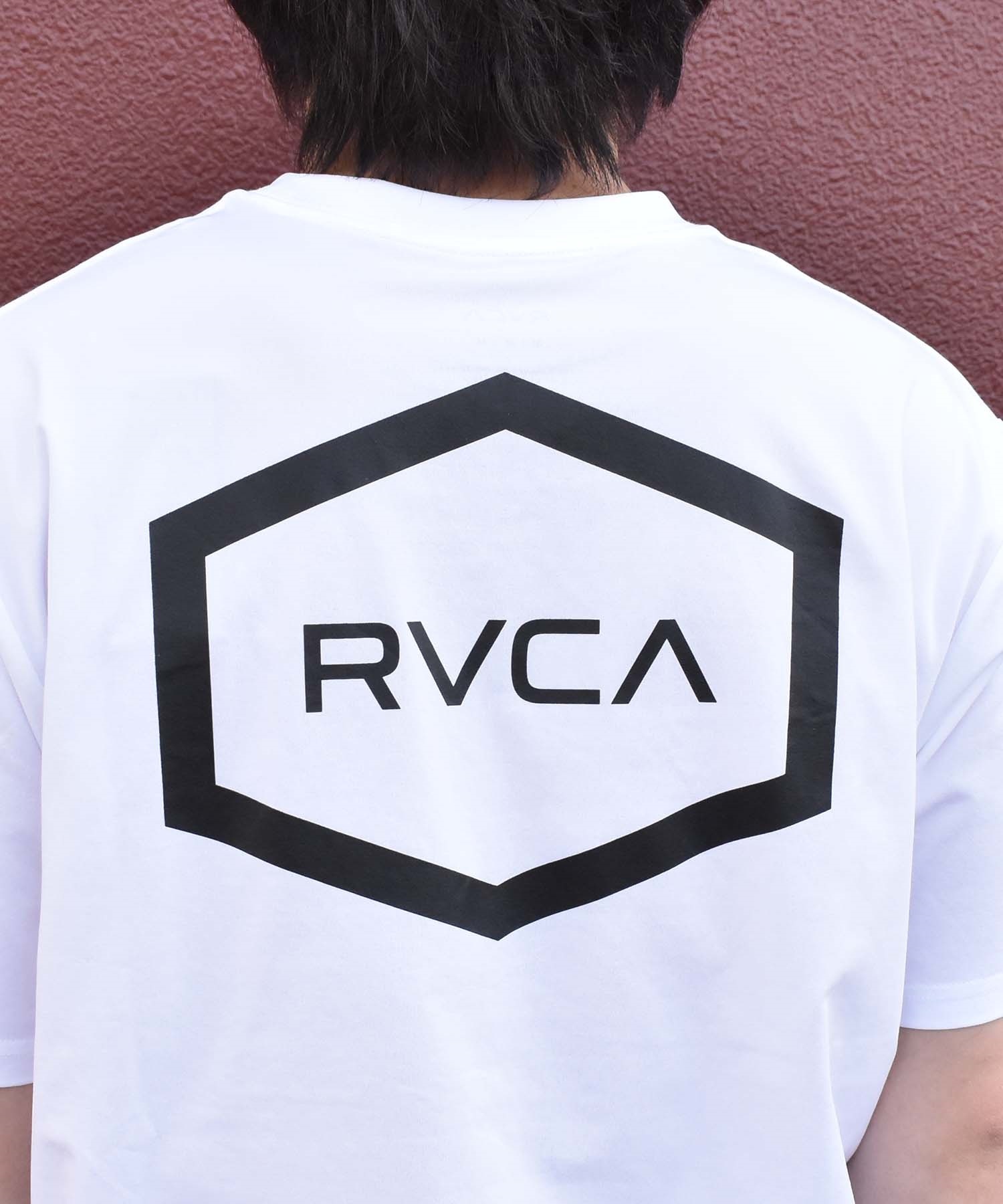 【マトメガイ対象】【ムラサキスポーツ限定】  RVCA ルーカ HEX SURF SS メンズ ラッシュガード 半袖 Tシャツ 水陸両用 ユーティリティ BE041-P81(WHT-S)