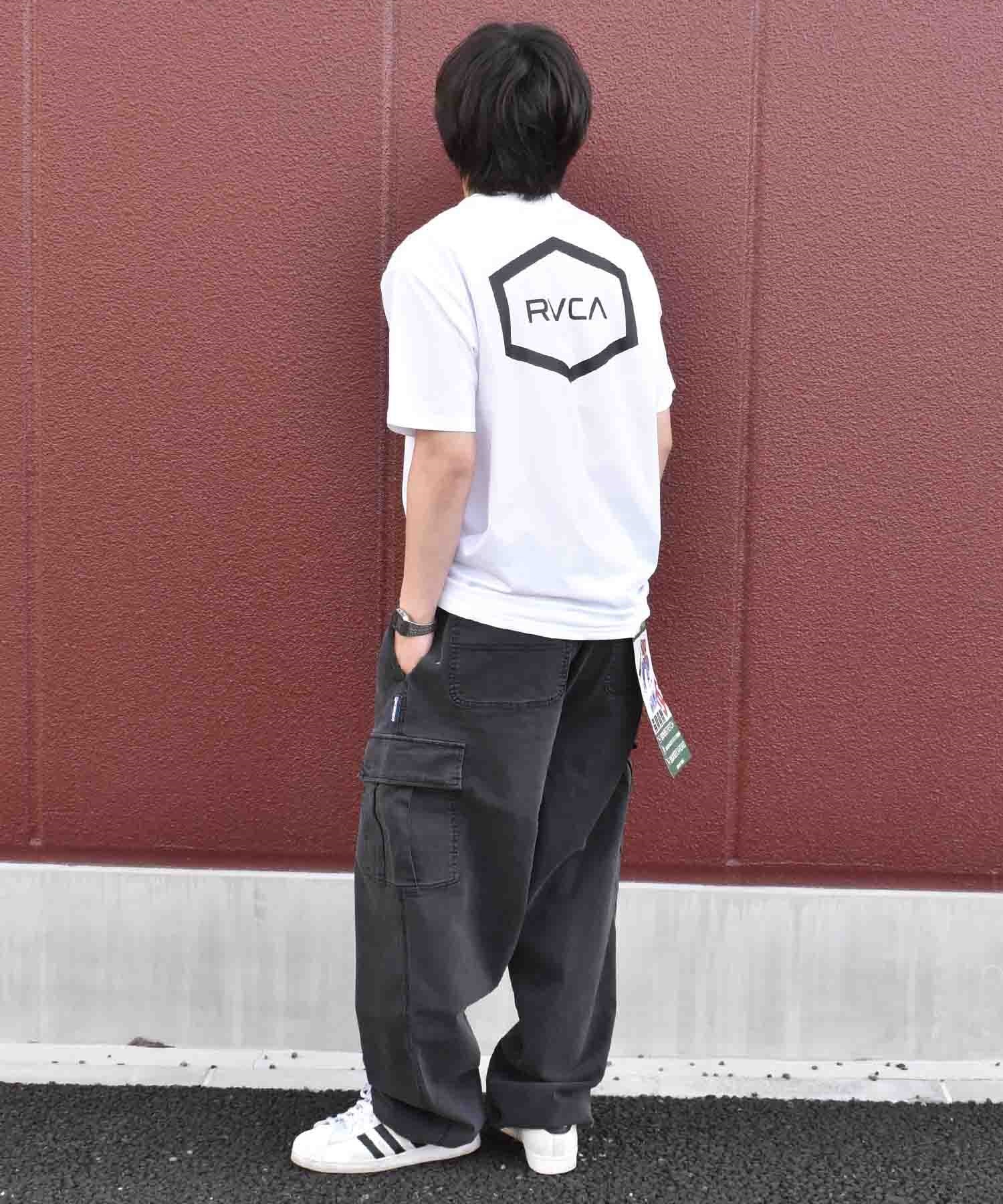 【ムラサキスポーツ限定】  RVCA ルーカ HEX SURF SS メンズ ラッシュガード 半袖 Tシャツ 水陸両用 ユーティリティ BE041-P81(WHT-S)