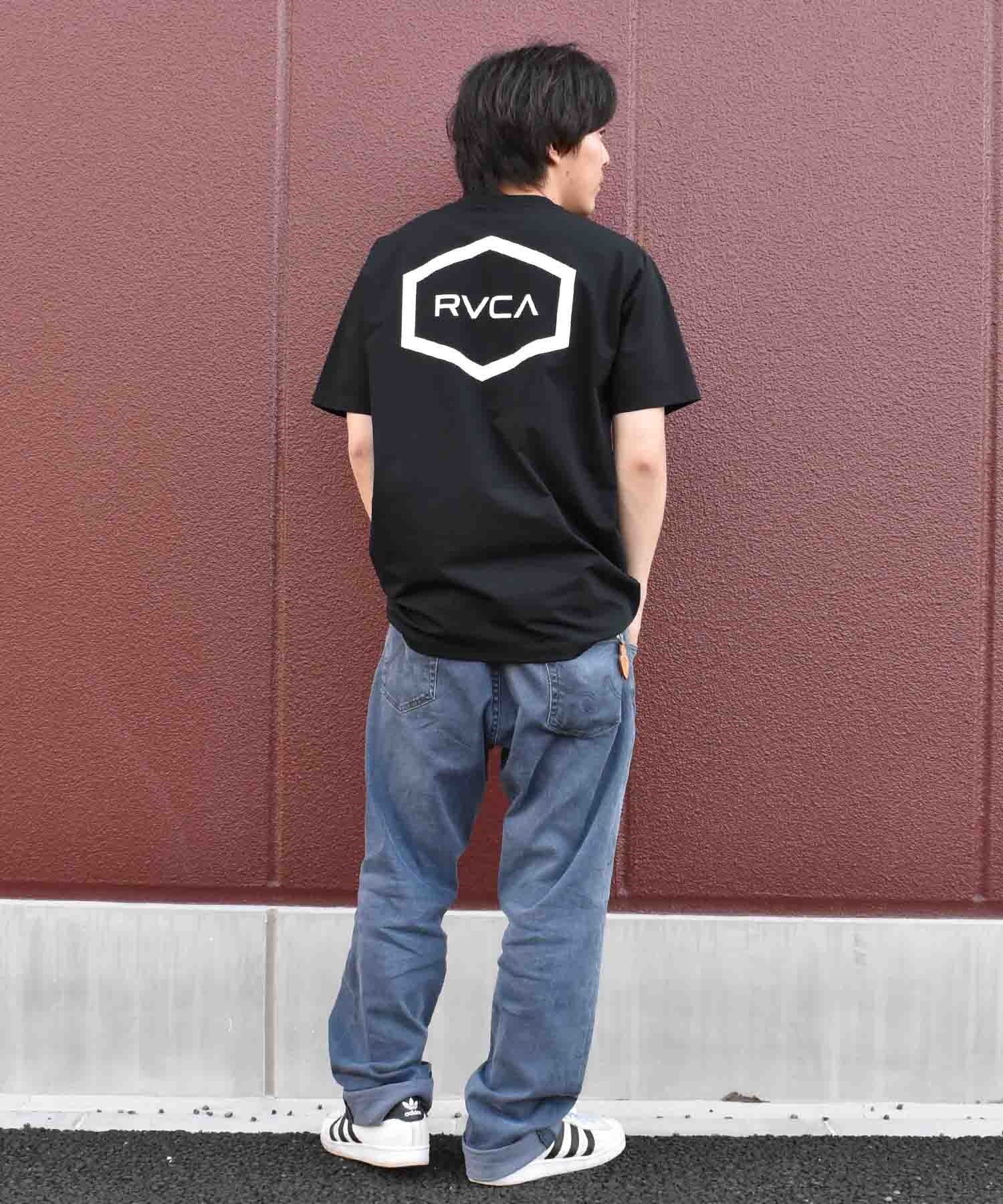 【ムラサキスポーツ限定】  RVCA ルーカ HEX SURF SS メンズ ラッシュガード 半袖 Tシャツ 水陸両用 ユーティリティ BE041-P81(BLK-S)