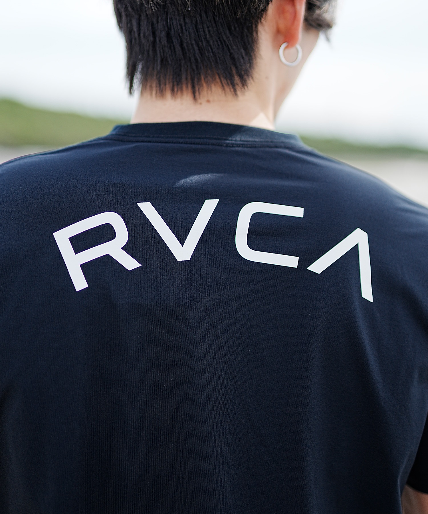 RVCA ルーカ メンズ ラッシュガード 半袖 Tシャツ ユーティリティ 水陸両用 バックプリント BE041-802(BLK-S)