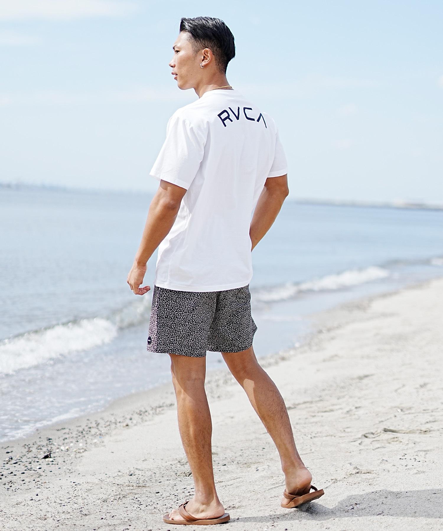 RVCA ルーカ メンズ ラッシュガード 半袖 Tシャツ ユーティリティ 水陸両用 バックプリント BE041-802(BLK-S)