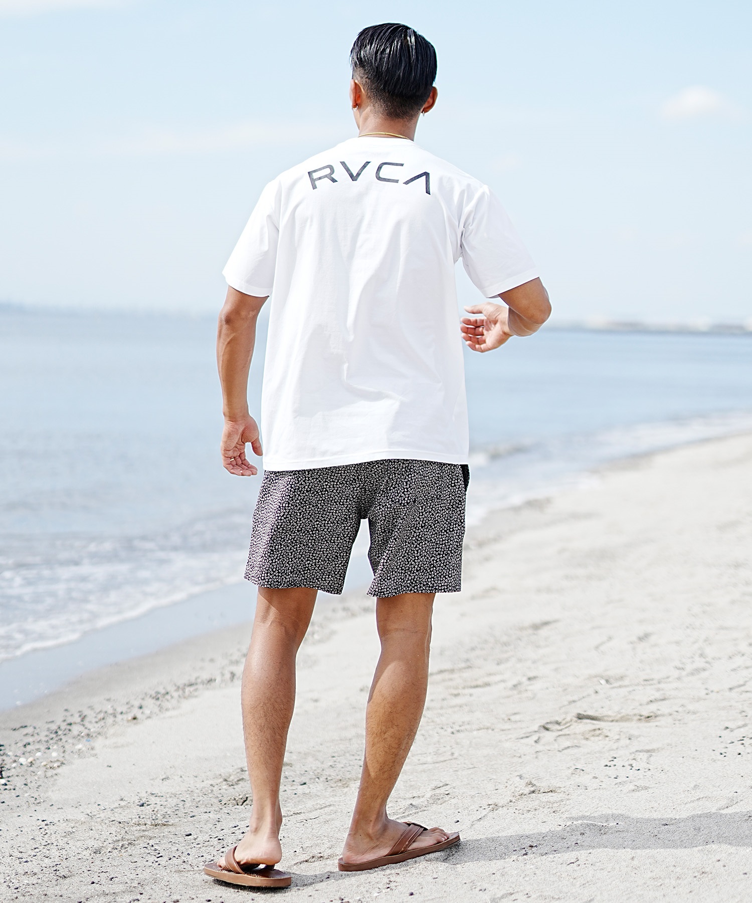 RVCA ルーカ メンズ ラッシュガード 半袖 Tシャツ ユーティリティ 水陸両用 バックプリント BE041-802(BLK-S)