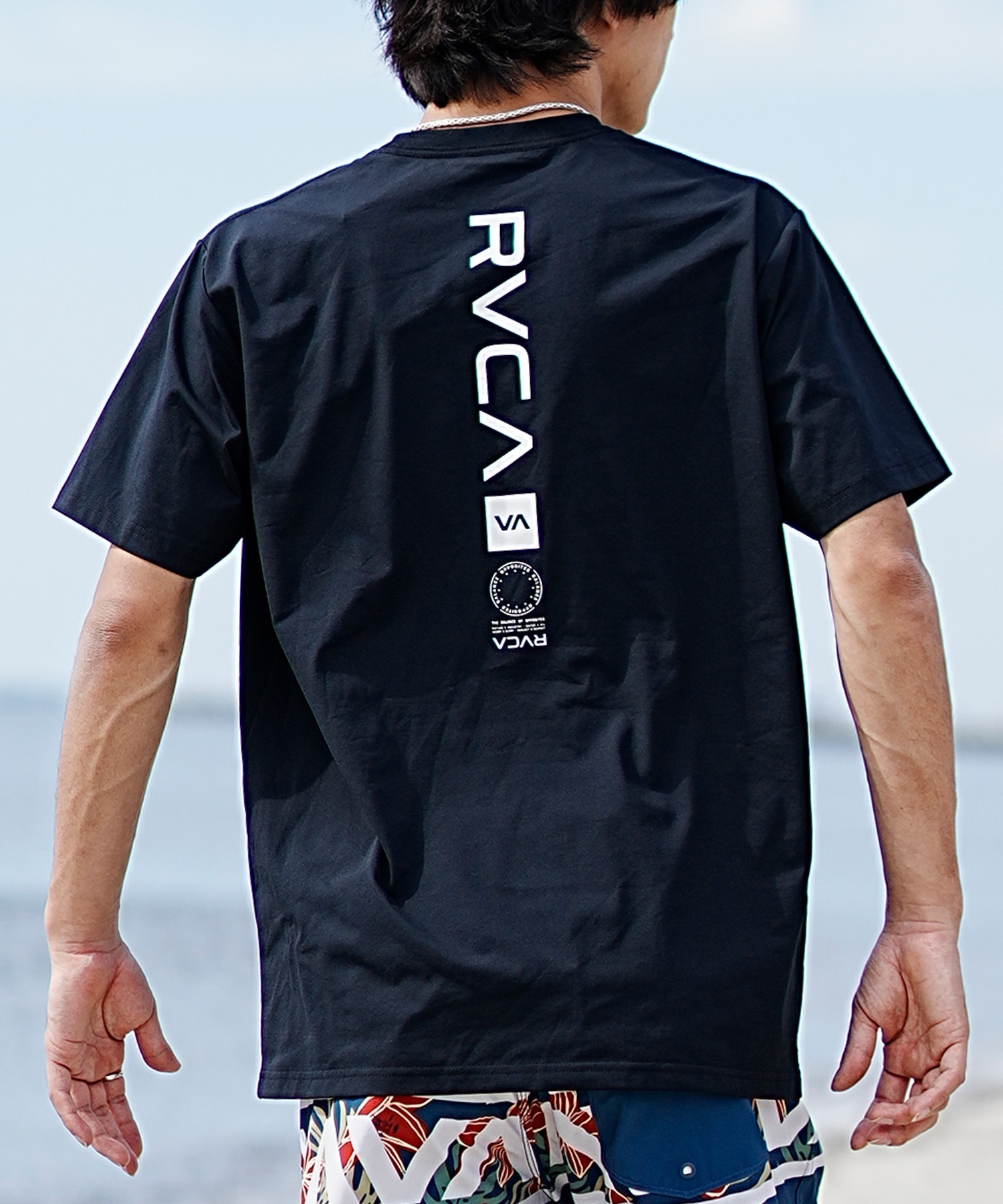 RVCA ルーカ メンズ 半袖 Tシャツ バックプリント ラッシュガード UVカット 水着 水陸両用 ユーティリティ BE041-804(WHT-S)