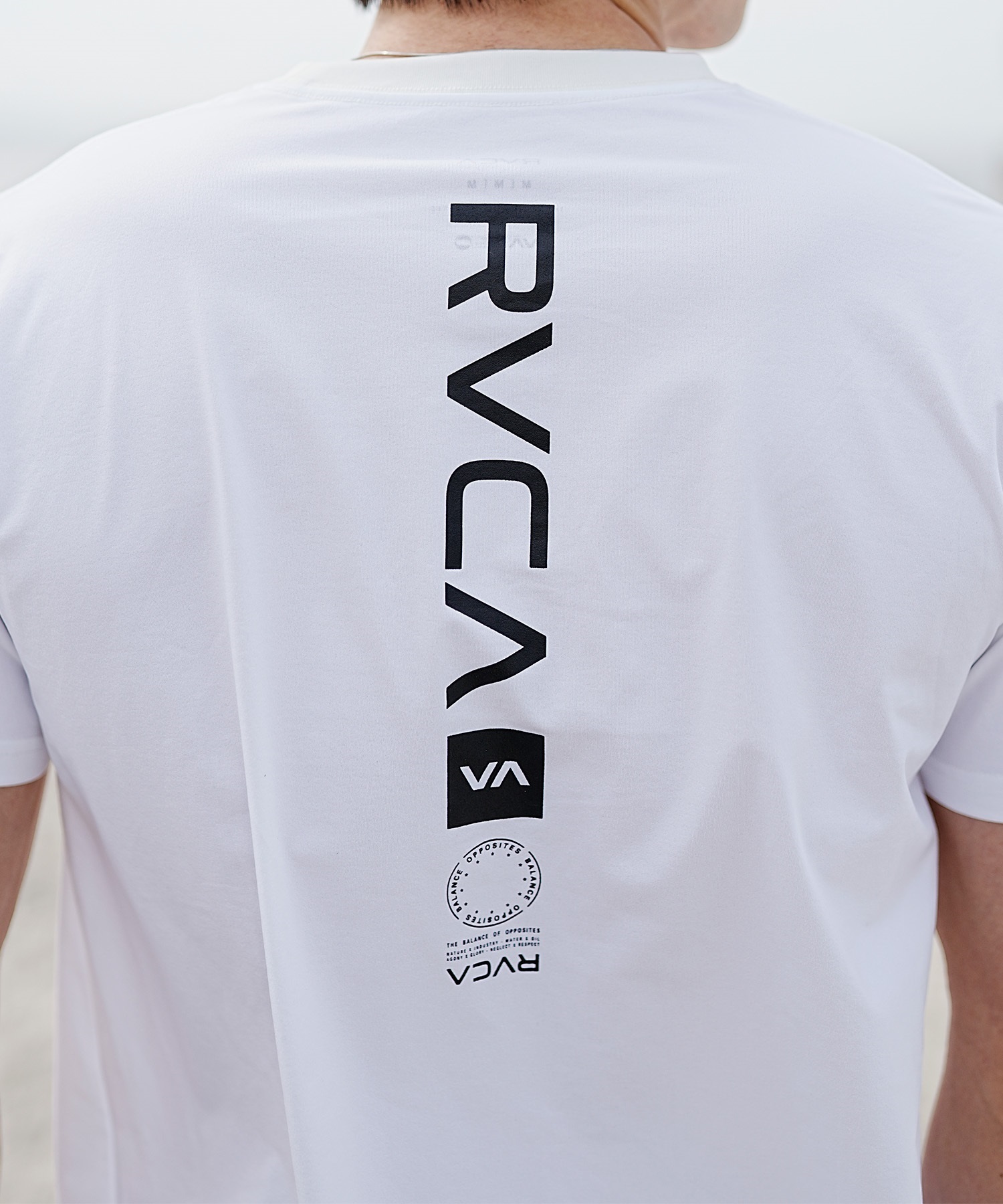 RVCA ルーカ メンズ 半袖 Tシャツ バックプリント ラッシュガード UVカット 水着 水陸両用 ユーティリティ BE041-804(WHT-S)