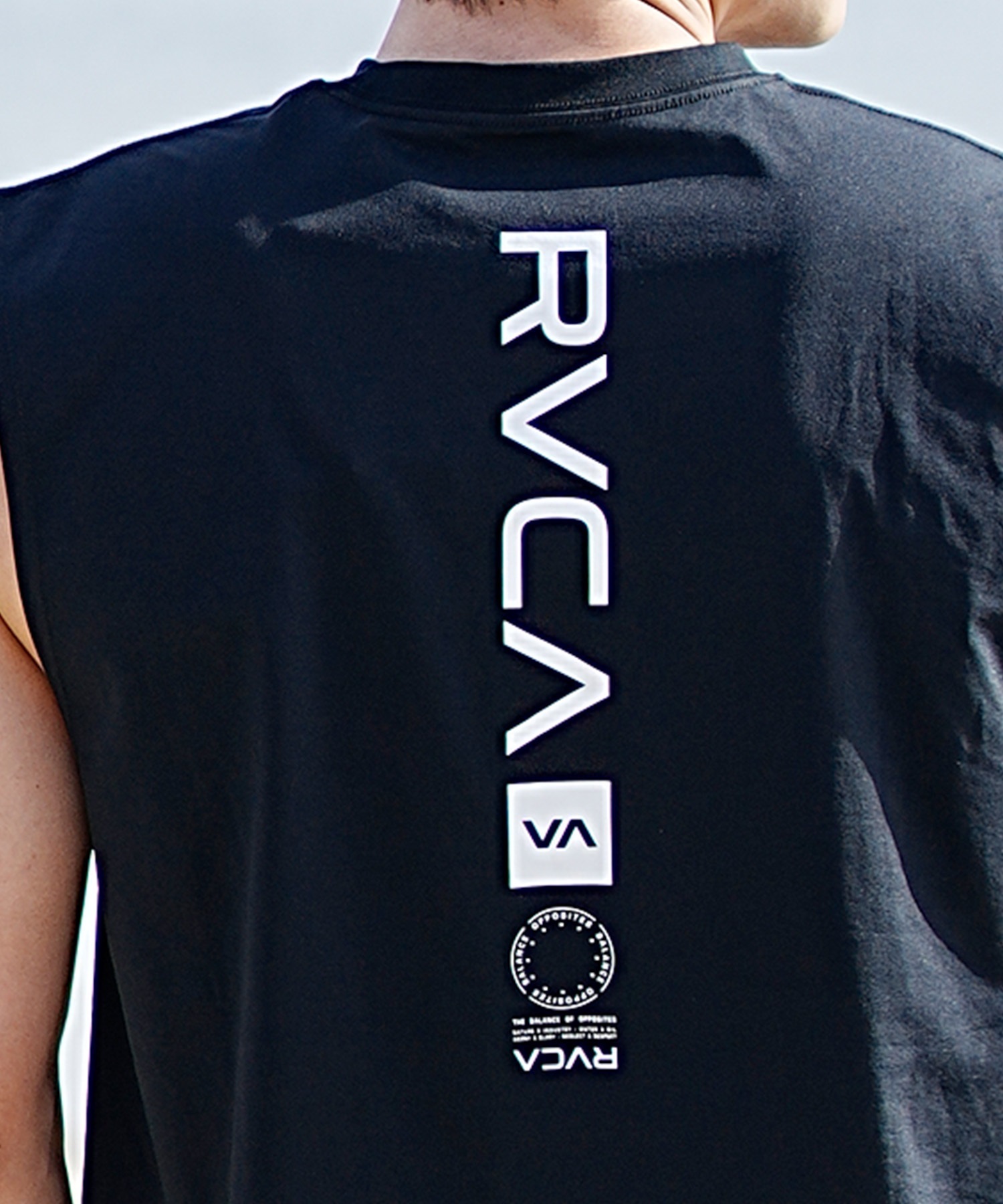 【マトメガイ対象】RVCA ルーカ メンズ タンクトップ バックプリント ラッシュガード UVカット 水着 水陸両用 ユーティリティ BE041-806(WHT-S)