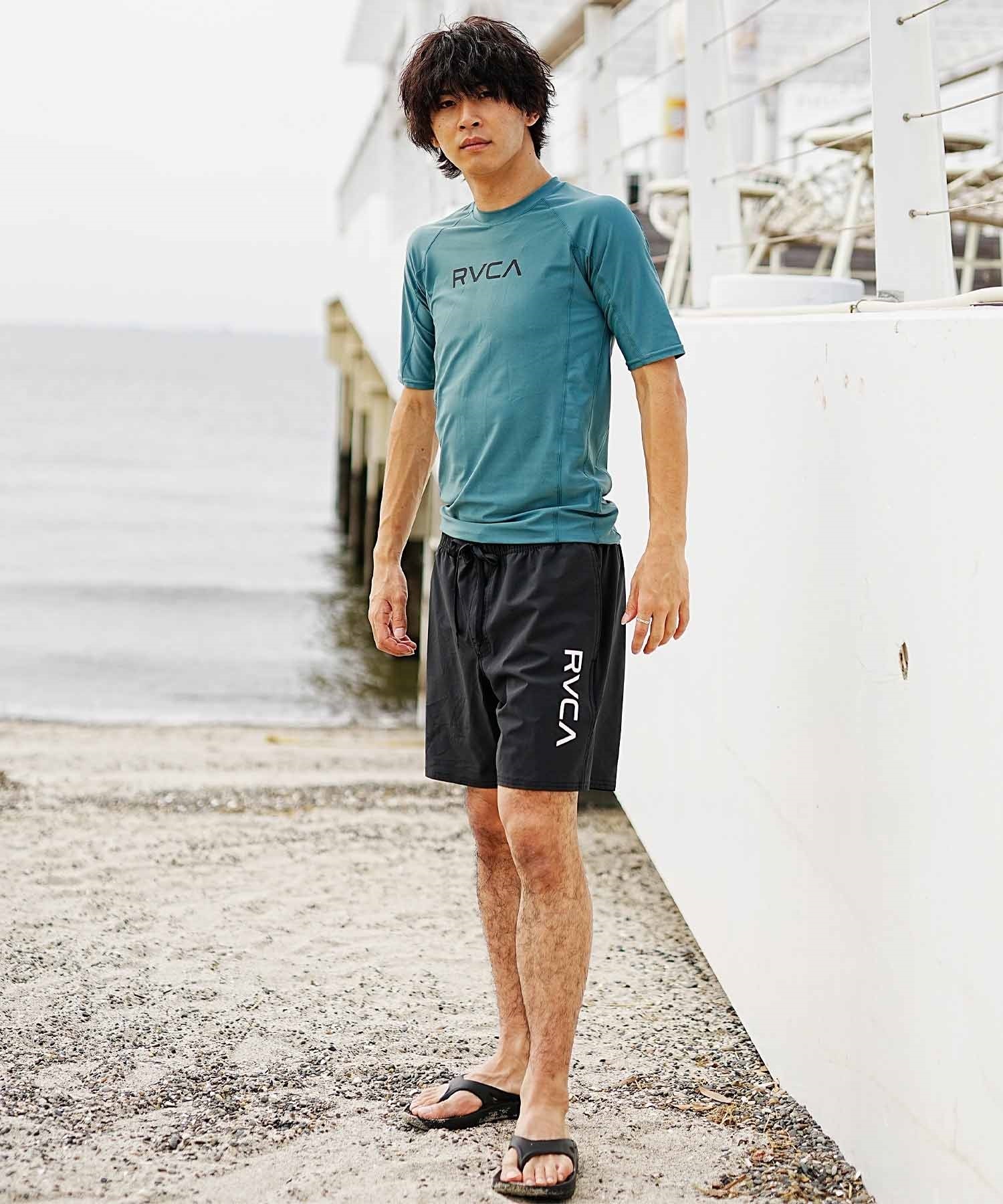 RVCA ルーカ メンズ ラッシュガード 水着 半袖 吸水速乾 ブランドロゴ UVカット BE041-863(GPA0-S)