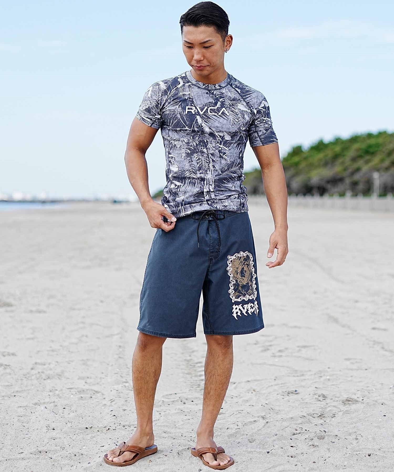 【クーポン対象】RVCA ルーカ メンズ ラッシュガード 水着 半袖 吸水速乾 ブランドロゴ UVカット BE041-863(GPA0-S)