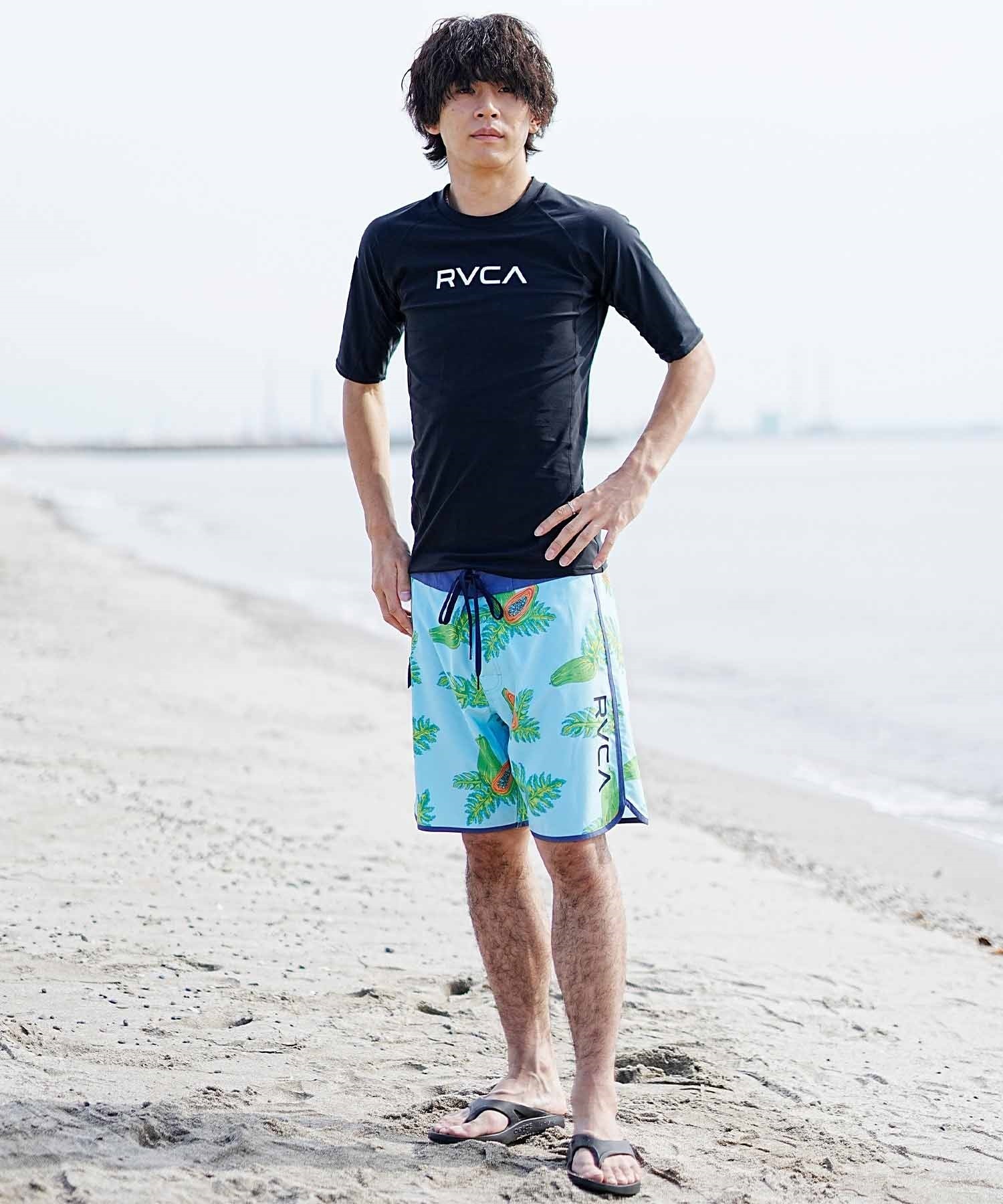 【クーポン対象】RVCA ルーカ メンズ ラッシュガード 水着 半袖 吸水速乾 ブランドロゴ UVカット BE041-863(GPA0-S)