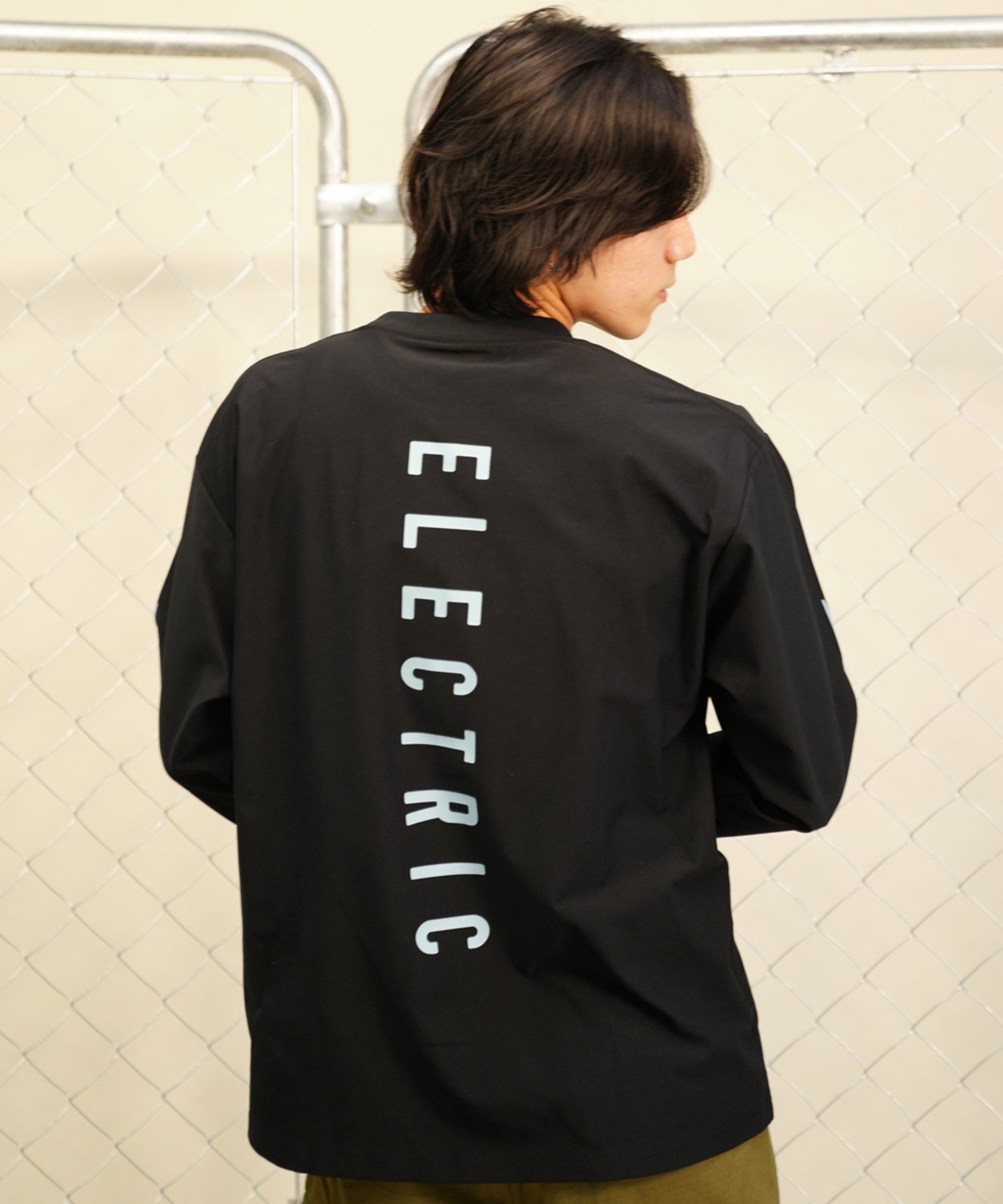 【マトメガイ対象】Electric エレクトリック メンズ 長袖ラッシュガード 水陸両用 ユーティリティ 長袖Tシャツ E24STM01 ムラサキスポーツ限定(BK/SB-M)