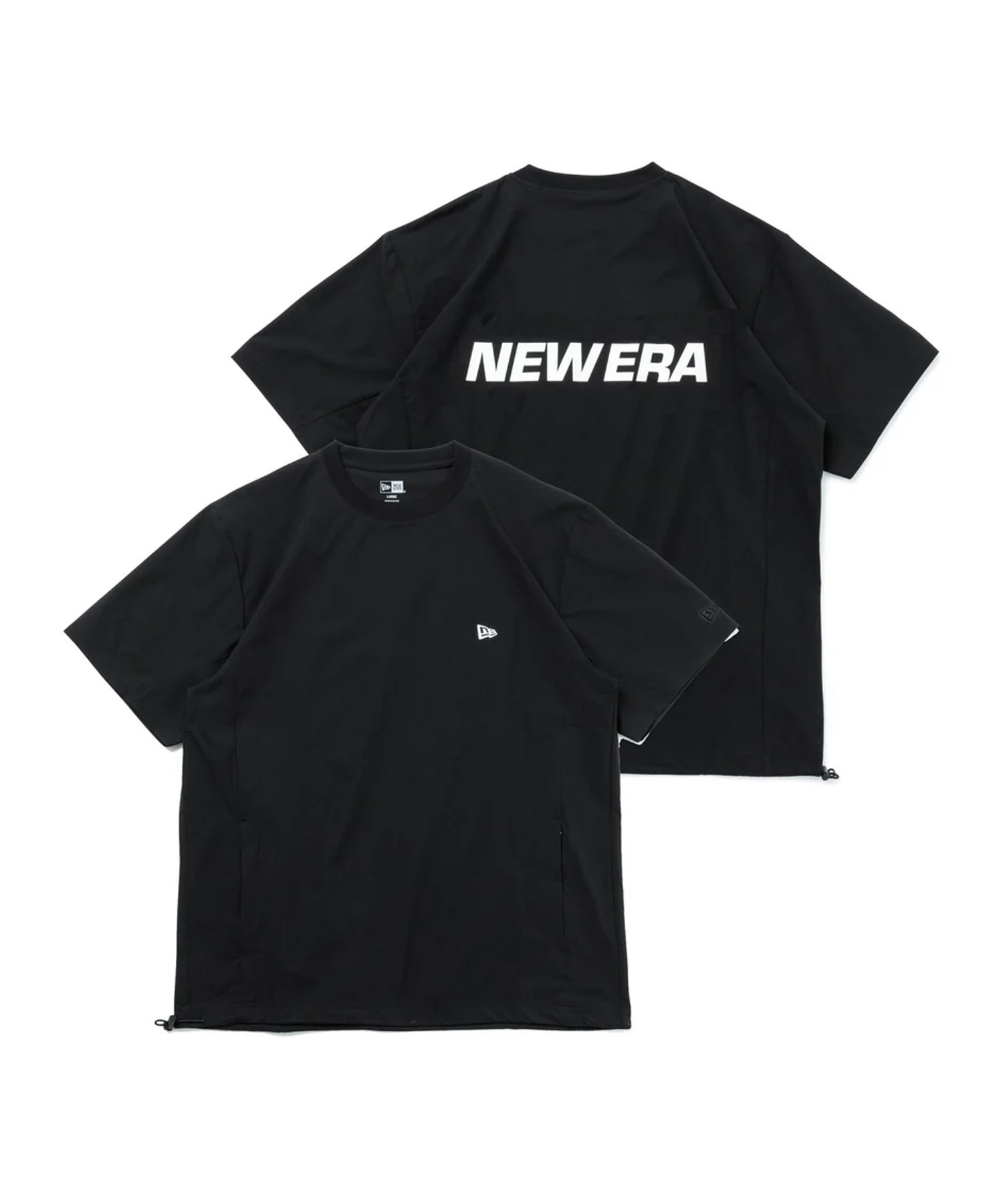 NEW ERA ニューエラ メンズ ラッシュガード 半袖 Tシャツ バックプリント オーバーサイズ ユーティリティ 水陸両用 14109982(BLK-M)